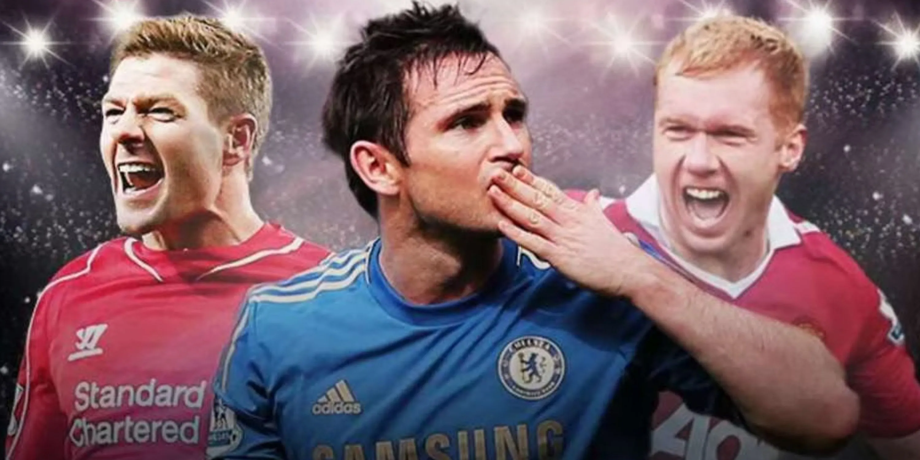 Steven Gerrard, Frank Lampard và Paul Scholes, ba tiền vệ huyền thoại của Premier League