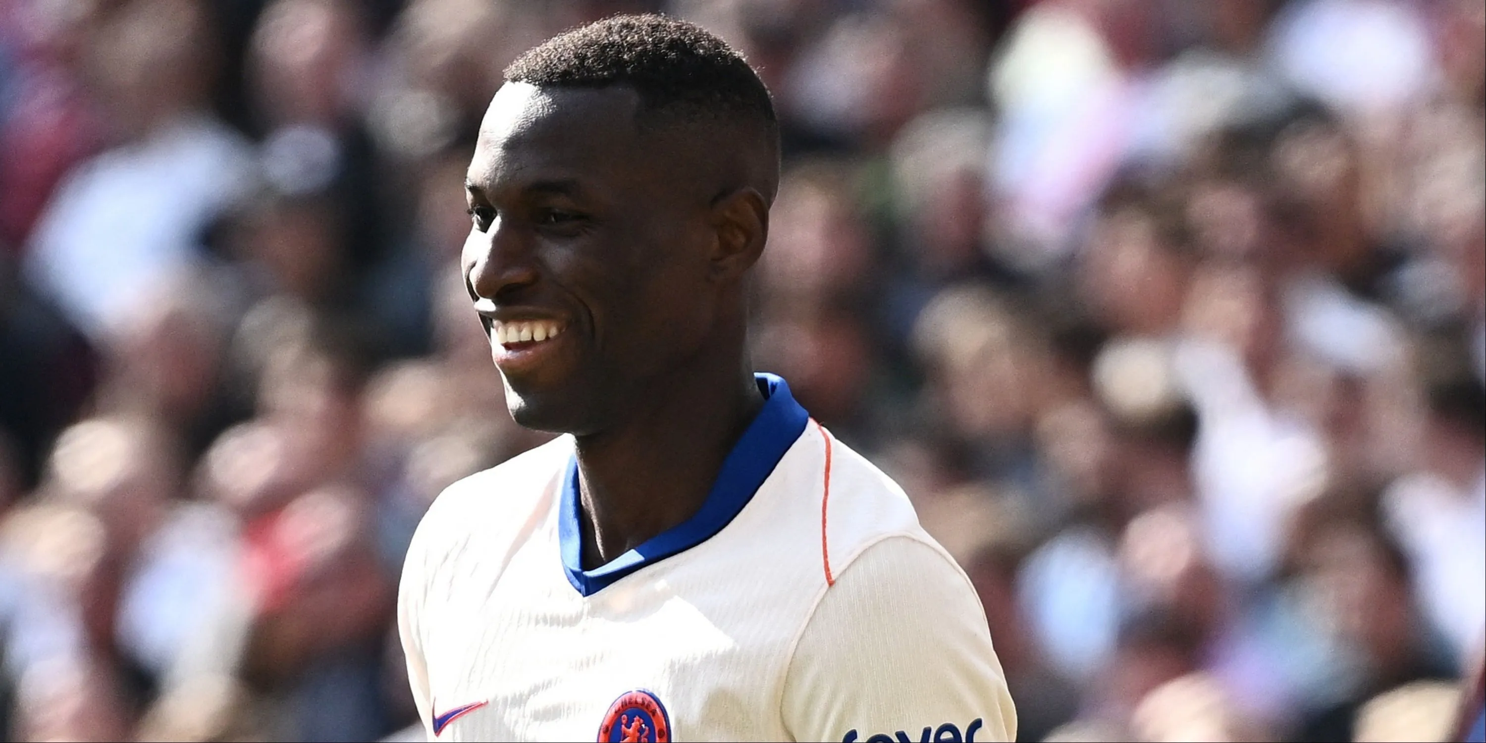 Tiền đạo Nicolas Jackson của Chelsea trong trận đấu Premier League, một mục tiêu chuyển nhượng của Manchester United