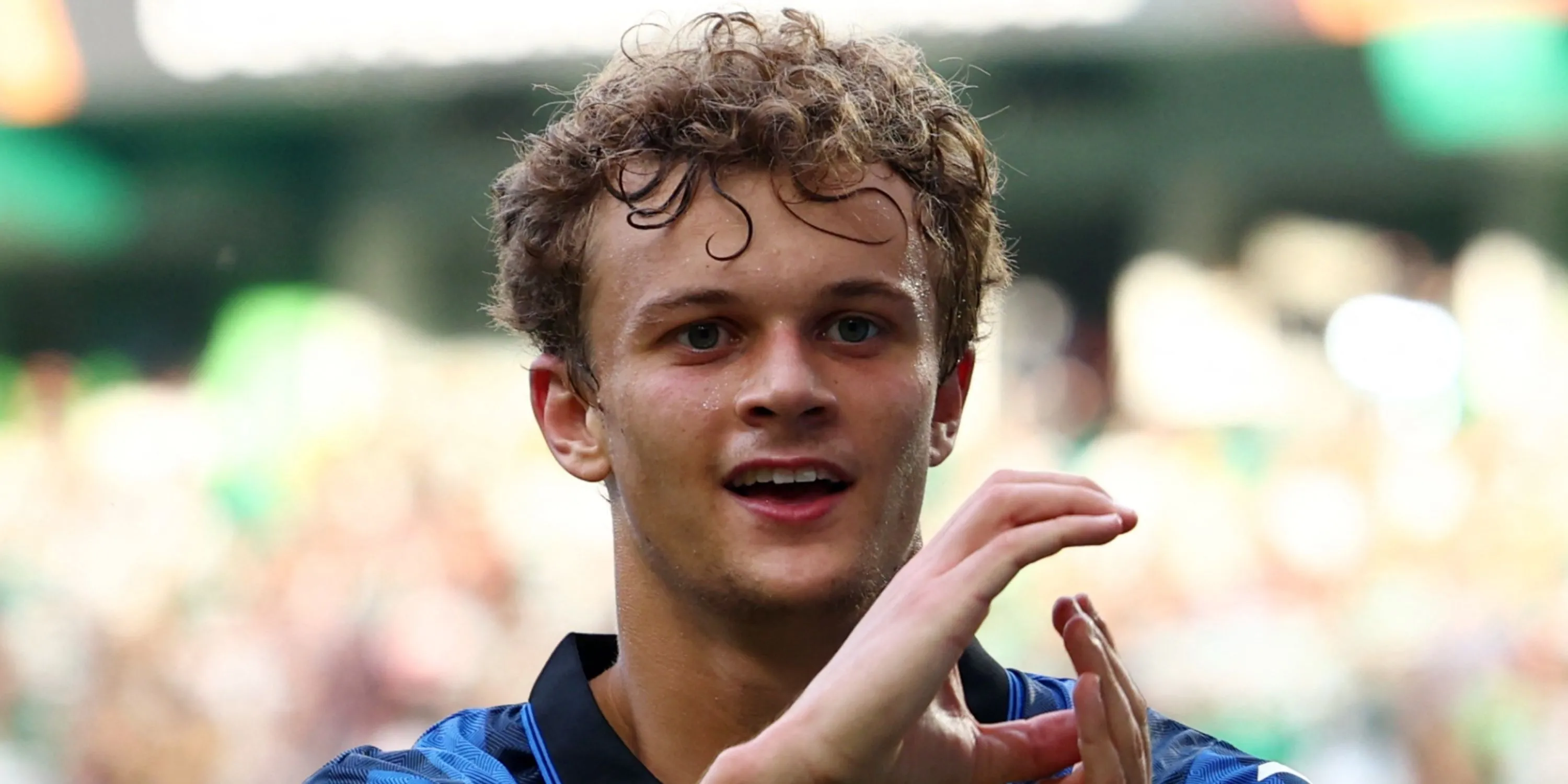 Trung vệ Giorgio Scalvini của Atalanta ăn mừng bàn thắng
